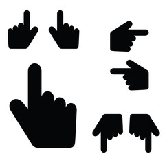 hand touch collection set icon illustration