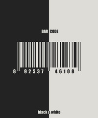 Bar code design. Vector background. Black and white