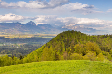Fototapeta na wymiar The Kamnik-Savinja Alps, Slovenia around the village Jamnik