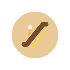 stylish icon in color circle escalator down 