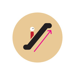 stylish icon in color circle escalator up