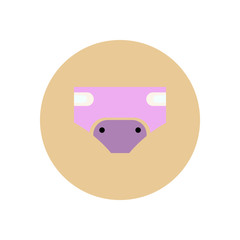 stylish icon in color circle children diapers