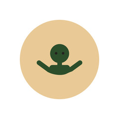 stylish icon in color circle man swimmer 