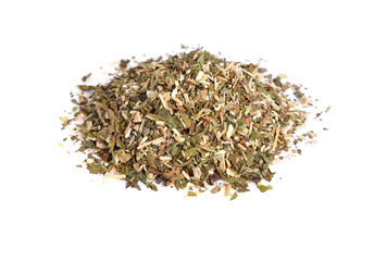 Ready-rubbed pipe tobacco. Isolated.