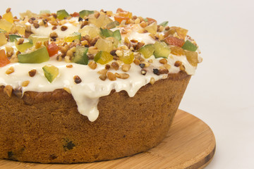 Christmas Cake. Traditional cake with candied fruit.