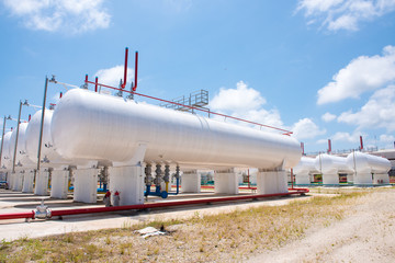 storage of gasoline in the horizontal tanks and pipeline
