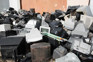 Old used and obsolete electronic equipment
