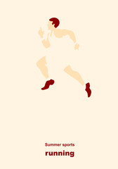 Vector illustration. Illustration shows a athlete. Running man. Sport. Athletics