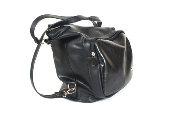 Naklejka premium Black female bag isolated on white background