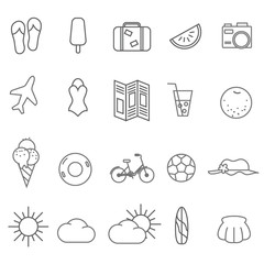 Summer icons. Vector illustrations