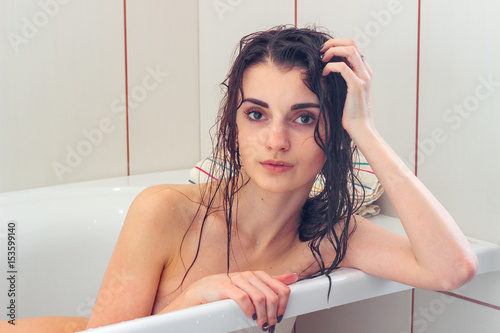 in the bathroom with sexy girl Hardcore creampie action