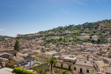 Fototapeta na wymiar Beautiful view over the city of Modica, Sicily, Italy.