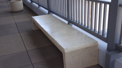 Lone Bench in Shopping Center