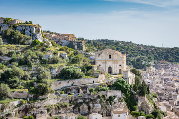 Beautiful view over the city of Modica, Sicily, Italy.