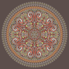 Vector Hand Drawn Round Ornate Rosette. Swirls and whorls background for your design.