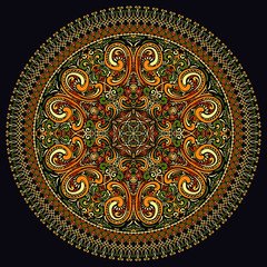 Vector Hand Drawn Round Ornate Rosette. Swirls and whorls background for your design.