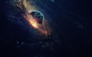 Galaxy in space, beauty of universe, black hole. Elements furnished by NASA - obrazy, fototapety, plakaty