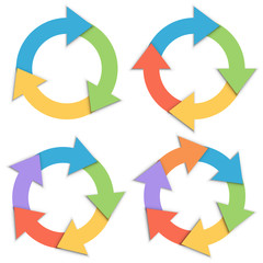 Color paper circular arrows