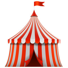 Red and white stripes circus tent