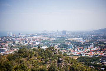 Fototapeta na wymiar View of the city from the view point of Hua Hin