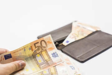 Money is important for everybody make us financial freedom, euro banknotes , us dollar banknotes,