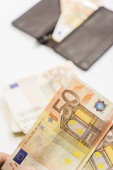 Money is important for everybody make us financial freedom, euro banknotes , us dollar banknotes,