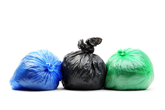 Rubbish bags isolated on white