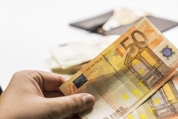 Money is important for everybody make us financial freedom, euro banknotes , us dollar banknotes,