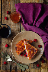 Ricotta raspberry stuffed French Toasts