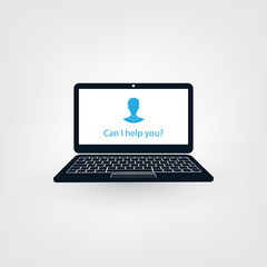 Can I Help You? - AI, Voice Assistant, Speech Driven Modern User Interface on Laptop Computer