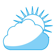 clouds and sun icon over white background. vector illlustration