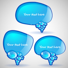  Blue Speech Bubbles Collection Clip-Art 
