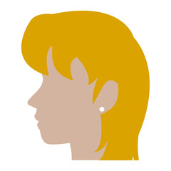 profile head blonde woman human female avatar vector illustration