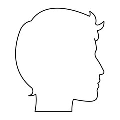profile silhouette head man male avatar vector illustration