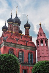 Fototapeta na wymiar Epiphany church. Yaroslavl, Russia. Famous historic building, popular touristic landmark in Yaroslavl city center which is UNESCO World Heritage Site.