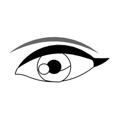 female eye vision optic cartoon vector illustration