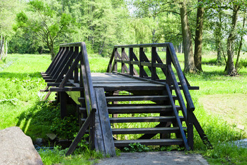 Kleine Holzbrücke , typisch für den Spreewald