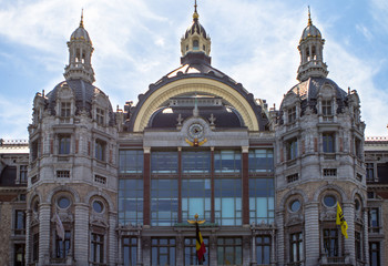 Railway station in Antwerpen Belgium
