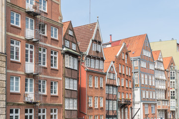Fototapeta na wymiar Fasaden von Häusern in Hamburg