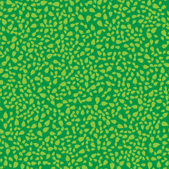 Summer Green Leaves Isolated on Green Background. Seamless Different Leaves Pattern