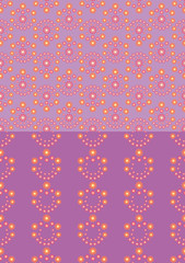 A set of two floral seamless pattern. Fine texture with flowers. Vector Illustration. EPS10