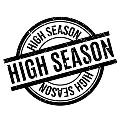 High Season rubber stamp. Grunge design with dust scratches. Effects can be easily removed for a clean, crisp look. Color is easily changed.