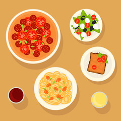 Traditional Italian Dishes Set