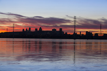 Fototapeta premium Montreal skyline reflection