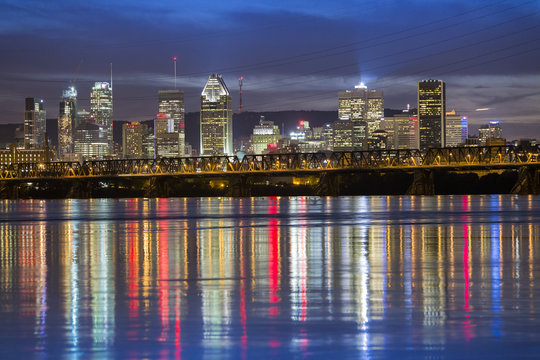 Montreal skyline reflection