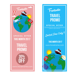 Fototapeta premium travel promo vertical banner