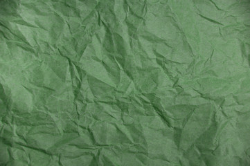 Crumpled green paper texture