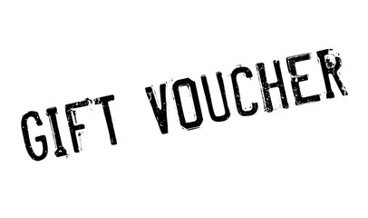 Gift Voucher rubber stamp. Grunge design with dust scratches. Effects can be easily removed for a clean, crisp look. Color is easily changed.