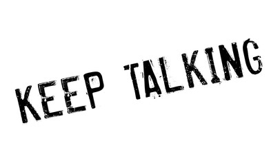 Keep Talking rubber stamp. Grunge design with dust scratches. Effects can be easily removed for a clean, crisp look. Color is easily changed.
