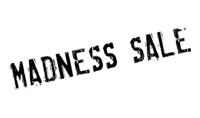 Madness Sale rubber stamp. Grunge design with dust scratches. Effects can be easily removed for a clean, crisp look. Color is easily changed.